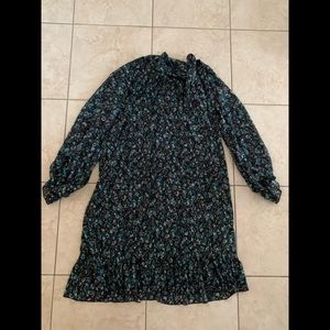 Zara tie neck floral dress